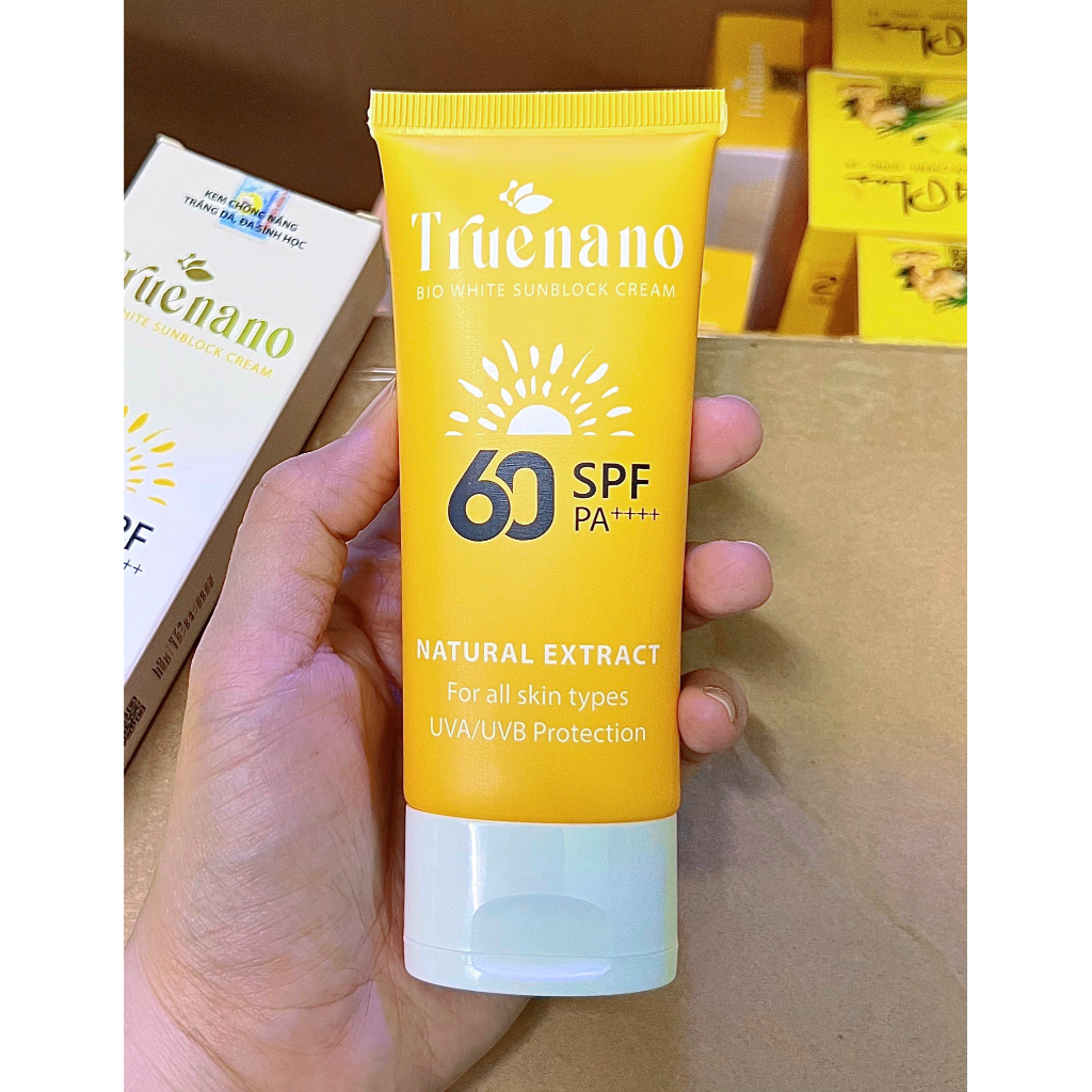 KEM CHỐNG NẮNG TRẮNG DA - TRUENANO BIO WHITE SUNBLOCK CREAM  tuýp 50ml