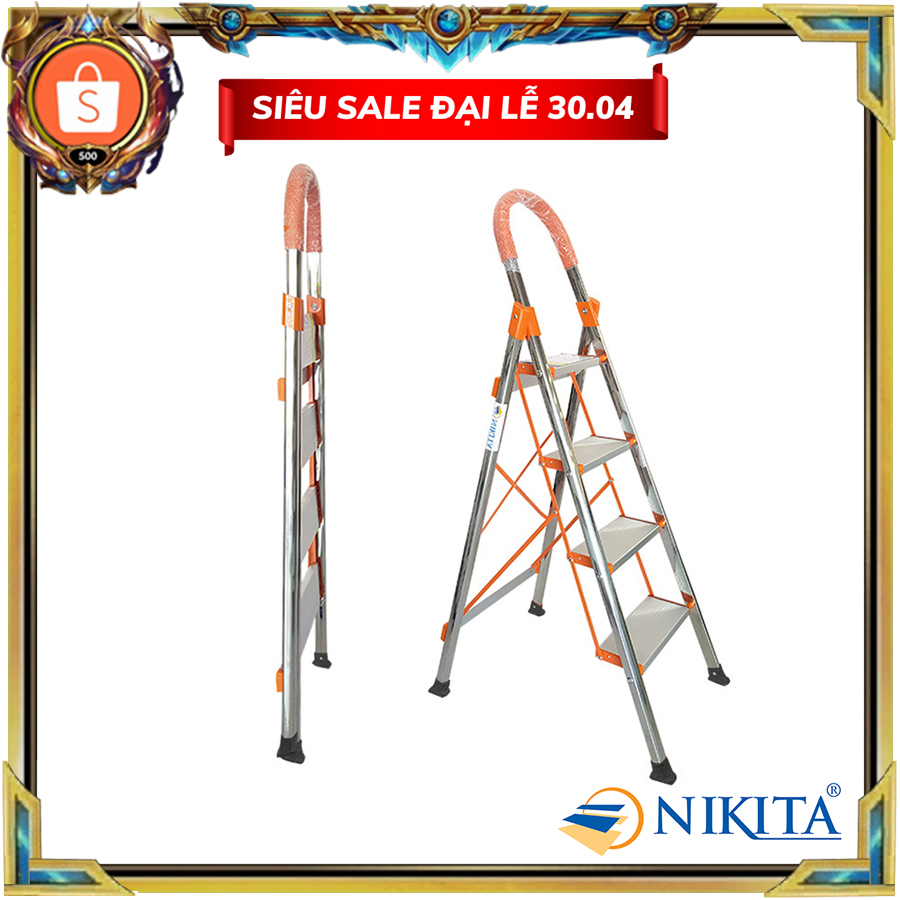 Thang ghế Inox gia đình - xếp gọn - Chính hãng NIKITA - IN04