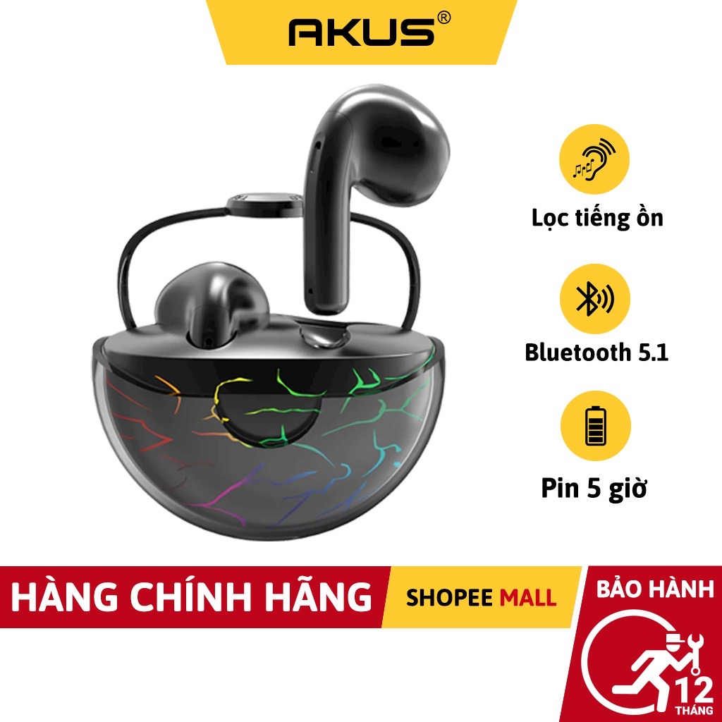 Tai nghe Bluetooth PRO350 Không Dây Pin Trâu, Full Chức Năng, Định Vị, Đổi Tên, Chính Hãng AKUS ( Đầy đủ hóa đơn đỏ VAT)