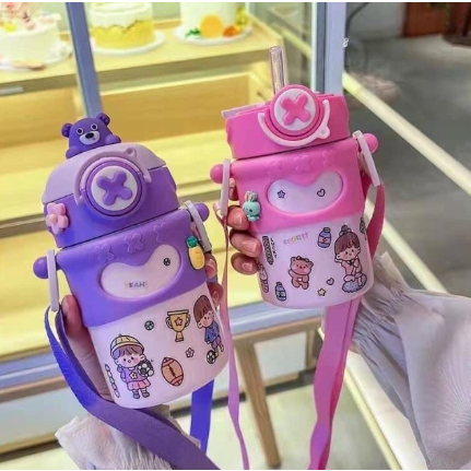 BÌNH GIỮ NHIỆT INOX 500ml CHO BÉ CHỮ X HÌNH THÚ SIÊU DỄ THƯƠNG