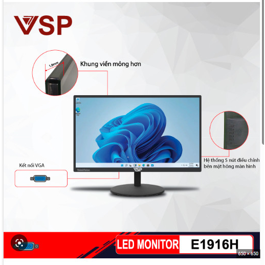 Màn hình LCD 19” VSP E1916H LED Monitor - HÀNG CHINH HÃNG