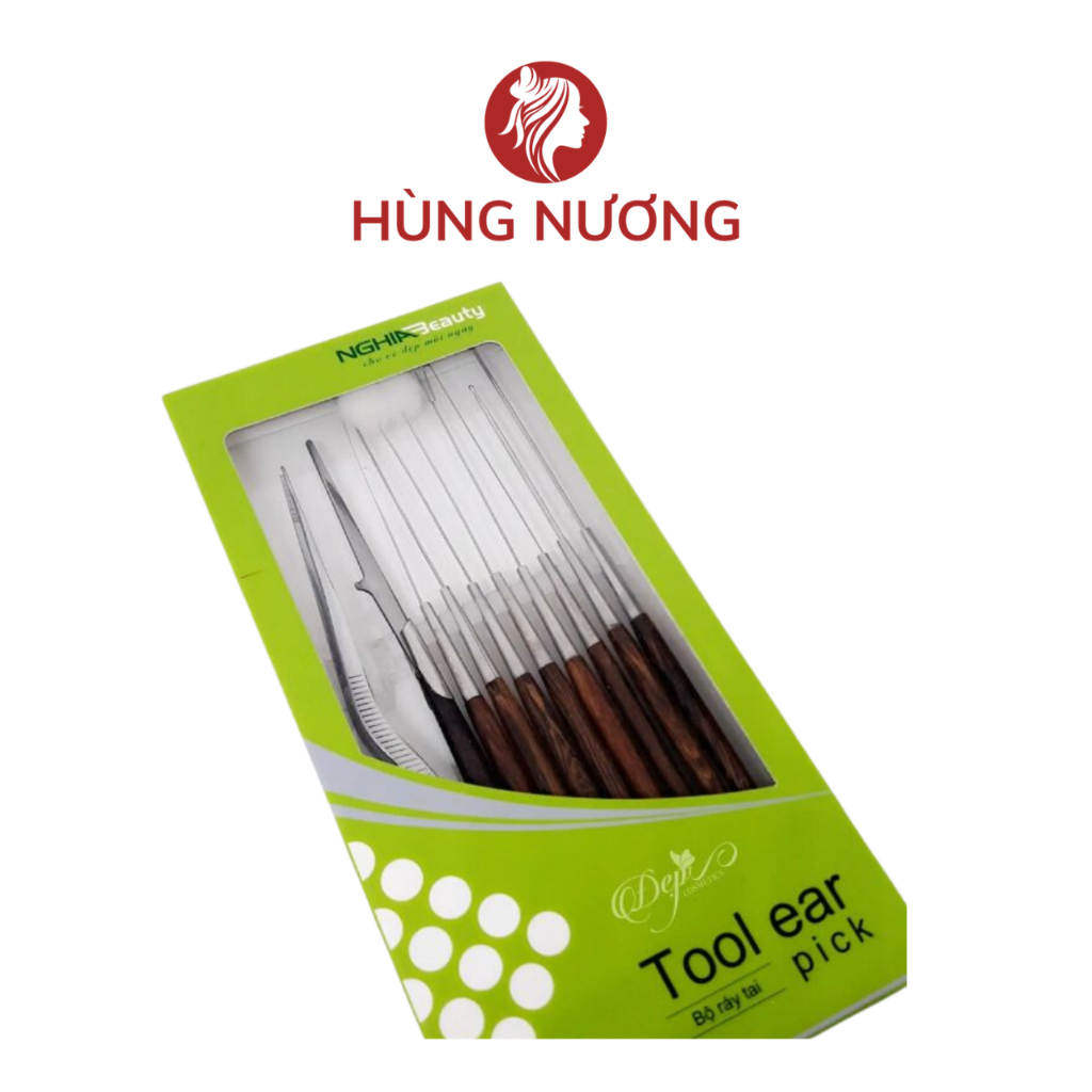 Bộ Lấy Ráy Tai Đa Năng Nghĩa Beauty Chuyên Dụng Cho Salon - Bộ Ngoáy Ráy Tai cán gỗ bền an toàn
