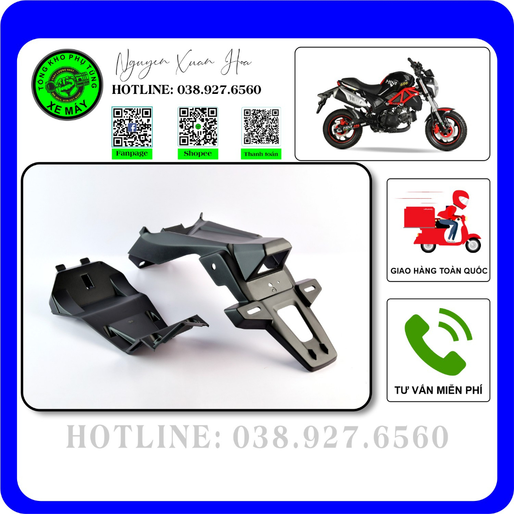Chắn bùn sau (dè sau) xe Du1/ Ducati1/ Ducati Monster 696 - Nhựa PP đen