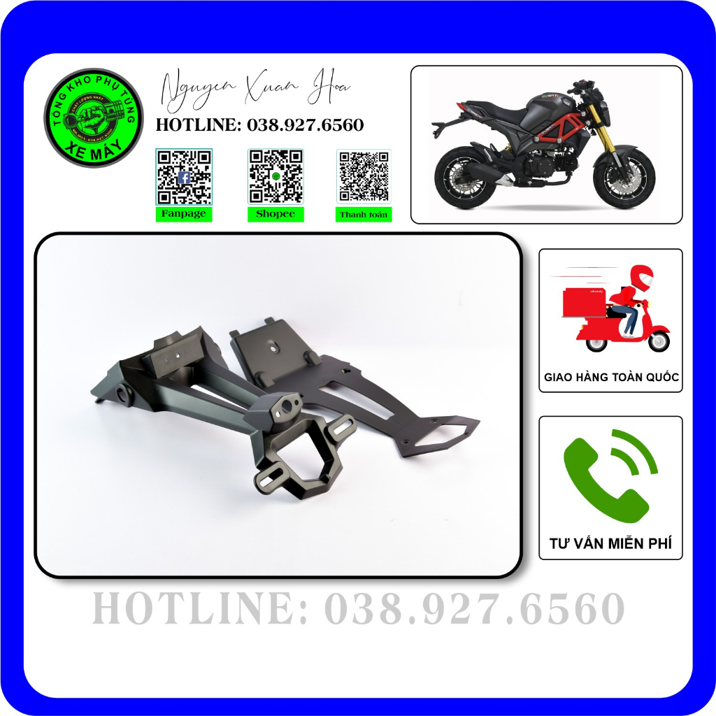 Chắn bùn sau (dè sau) xe Du2/ Ducati2/ Ducati Monster 696 - Nhựa PP đen