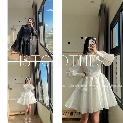 Đầm dáng babydoll dự tiệc sang chảnh 2 màu 1STCLOTHES