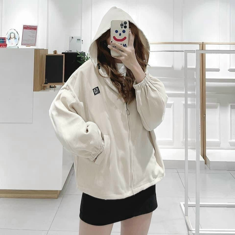 Aó Khoát Da Lộn From To Có Nón Rộng,Aó Nữ 2 Lớp Dây Kéo Phao Cao cấp Thêu Logo Cực xịn