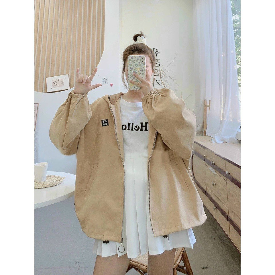 Aó Khoát Da Lộn From To Có Nón Rộng,Aó Nữ 2 Lớp Dây Kéo Phao Cao cấp Thêu Logo Cực xịn