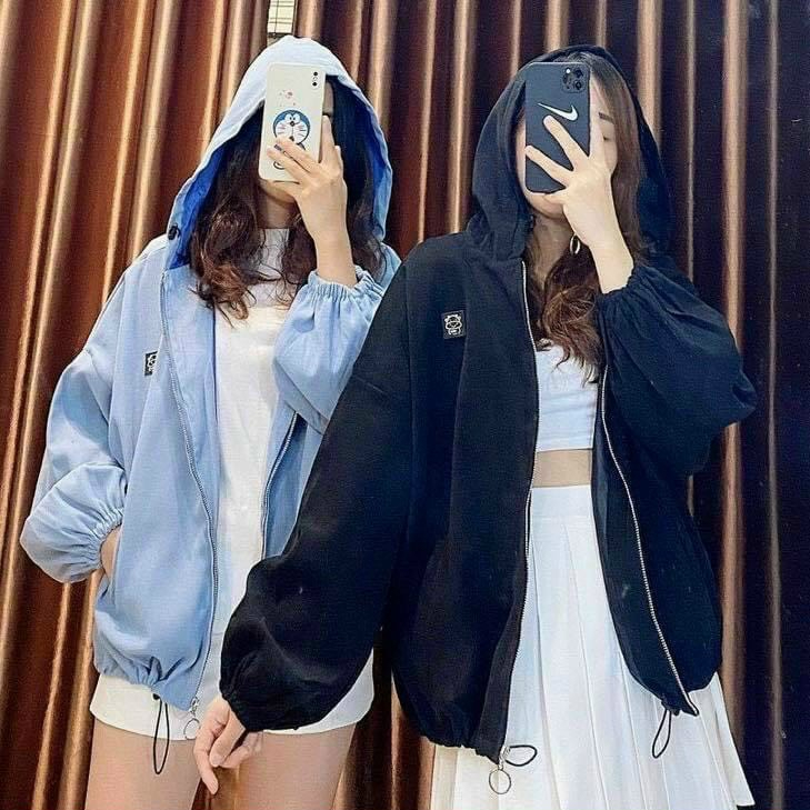 Aó Khoát Da Lộn From To Có Nón Rộng,Aó Nữ 2 Lớp Dây Kéo Phao Cao cấp Thêu Logo Cực xịn