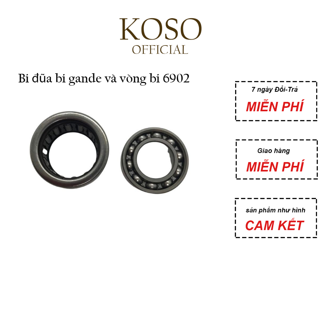 Bi đũa bi gande và vòng bi 6902 KOSO lắp xe airblade 110, 125 Cao cấp - Có bán rời