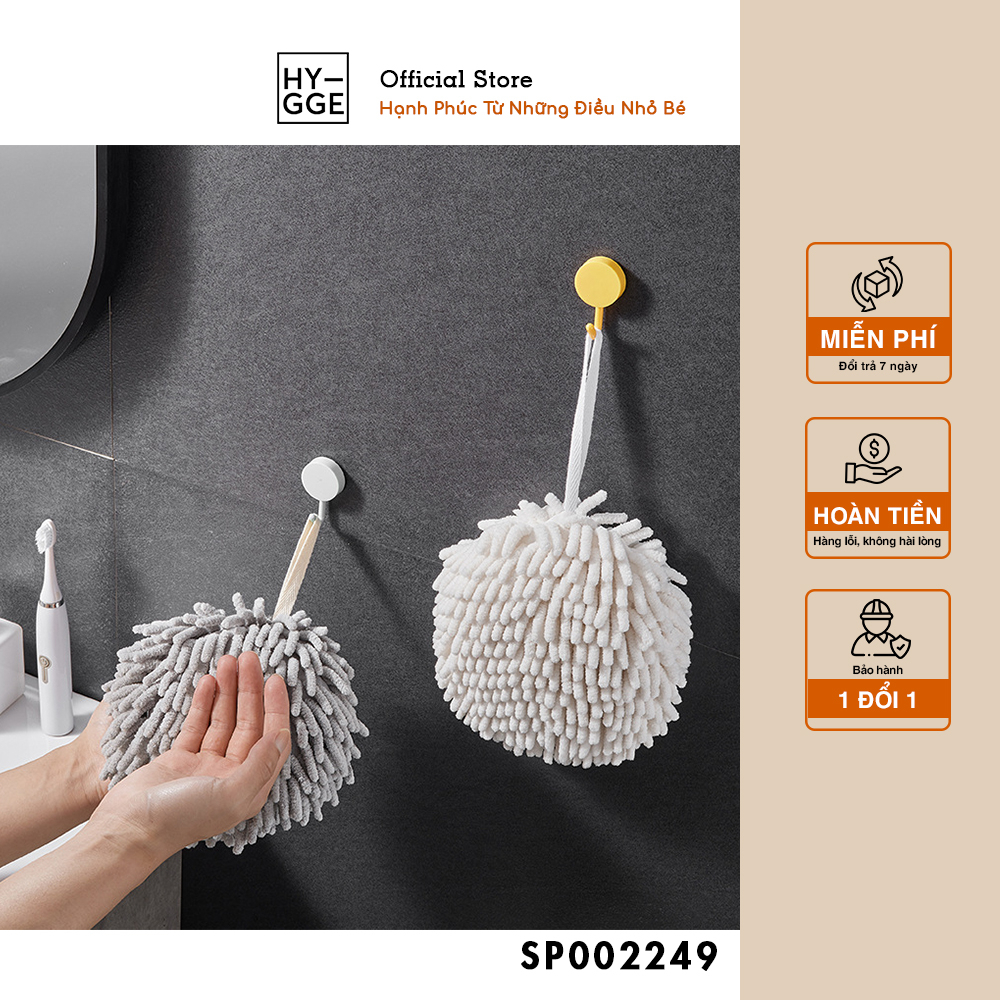 Khăn lau tay nhà bếp Bông lau tay tròn siêu thấm hút tốt nhanh khô nhỏ gọn đẹp mắt treo tường