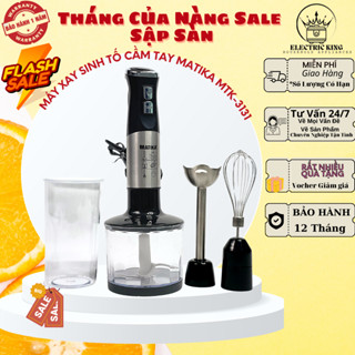 Máy Xay Cầm Tay Matika-3131 Dung Tích Cối Lớn Có Đầu Đánh Trứng Làm Bánh