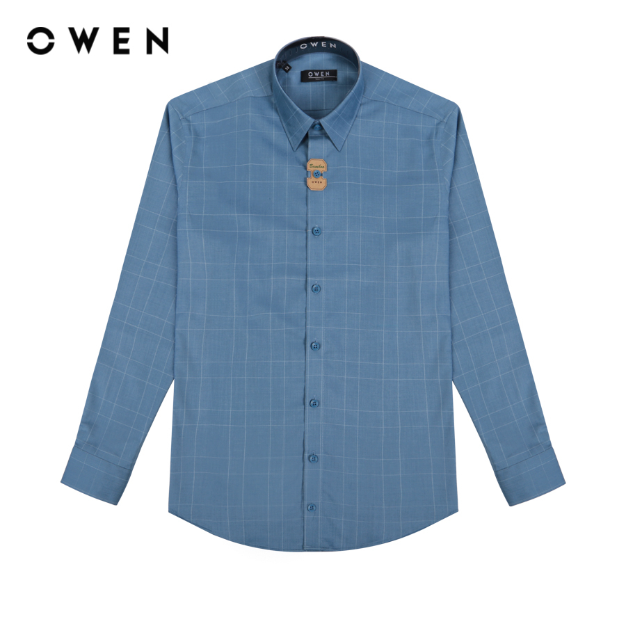 OWEN - Áo sơ mi dài tay Slim Fit màu Xanh Bamboo - AS220834D