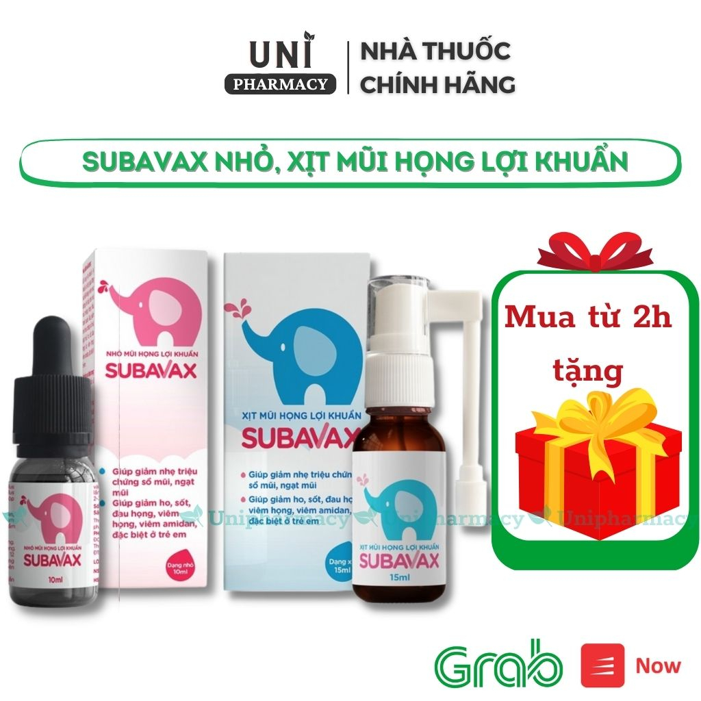 SUBAVAX sử dụng lợi khuẩn Tăng sức đề kháng mũi họng giúp giảm ho dịu thông xoang mũi hàng chính hãng lọ 10ml 15ml