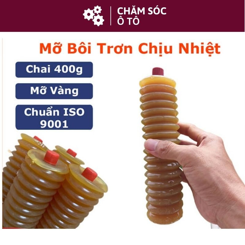 Mỡ Sâu, Mỡ Bò Bôi Trơn Chịu Nhiệt Đóng Chai Dạng Con Sâu Vàng Chai 400g Grease Lithium Crystal L3