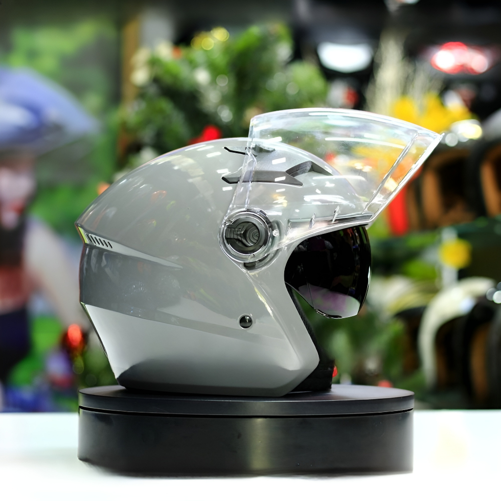 NÓN BẢO HIỂM 3/4 2 KÍNH ROYAL M268 MÀU XÁM XI MĂNG CHÍNH HÃNG BẢO HÀNH 12 THÁNG