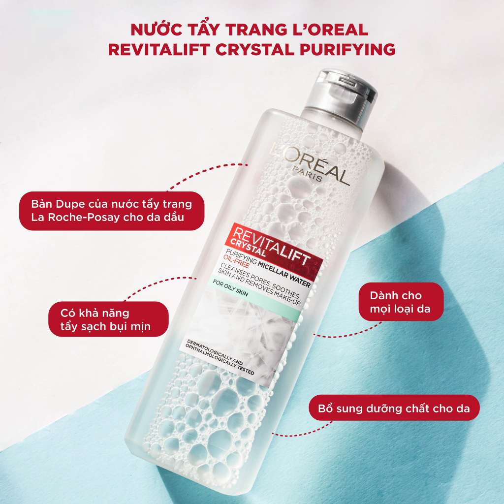 [HB GIFT] Nước Tẩy Trang L'oreal Revitalift Crystal Purifying Micellar Water 95ml (HÀNG TẶNG KHÔNG BÁN)