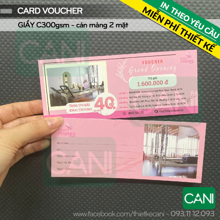 500c In theo yêu cầu Card thank you Voucher Nailbox Thiệp cảm ơn  Phiếu quà tặng Phiếu Giảm giá Thẻ liệu trình Nail box