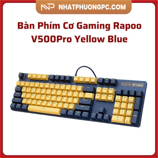 Bàn phím cơ gaming rapoo v500pro yellow blue - hàng chính hãng