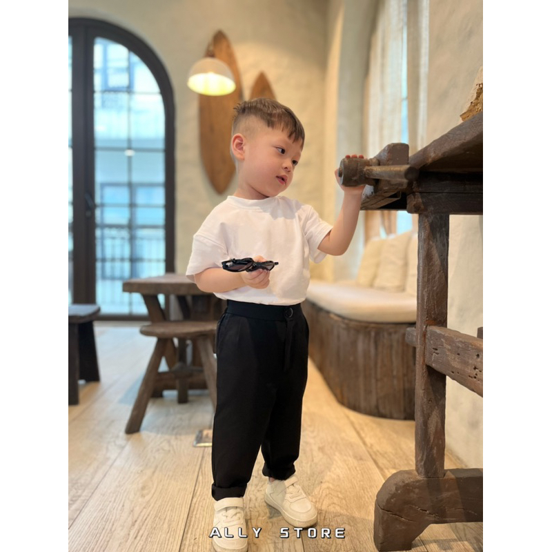 Áo thun trắng cotton cho bé