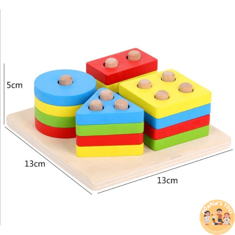 Combo 6 món đồ chơi gỗ thông minh cho bé, đồ chơi giáo dục sớm Montessori