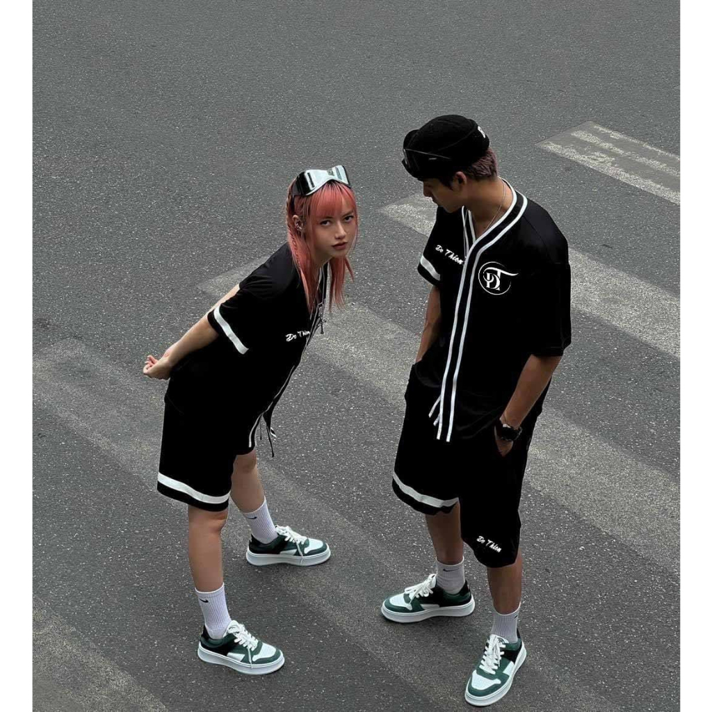 shop đồ bộ nữ nam nhiều mẫu mã và nhiều màu cho khách hàng lựa chọn - set bộ bóng chày phối viền kiểu đẹp vải mềm mịn