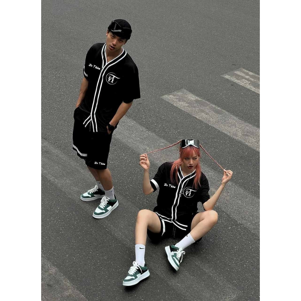 shop đồ bộ nữ nam nhiều mẫu mã và nhiều màu cho khách hàng lựa chọn - set bộ bóng chày phối viền kiểu đẹp vải mềm mịn