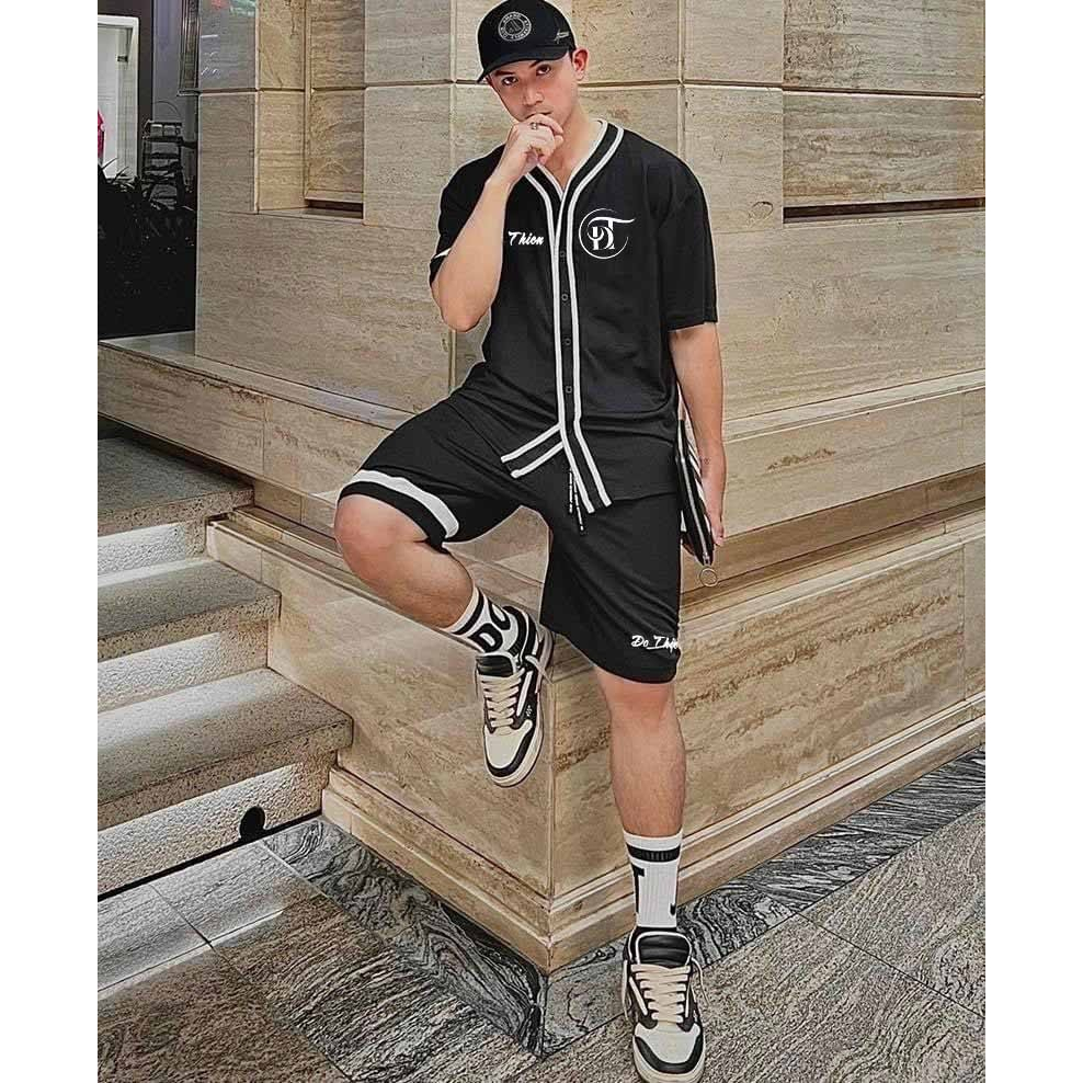 shop đồ bộ nữ nam nhiều mẫu mã và nhiều màu cho khách hàng lựa chọn - set bộ bóng chày phối viền kiểu đẹp vải mềm mịn