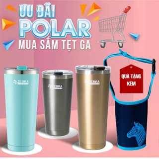 Ly giữ nhiệt Zebra Thailand Polar 580ml kèm túi vải có quai xách tiện lợi - 112701