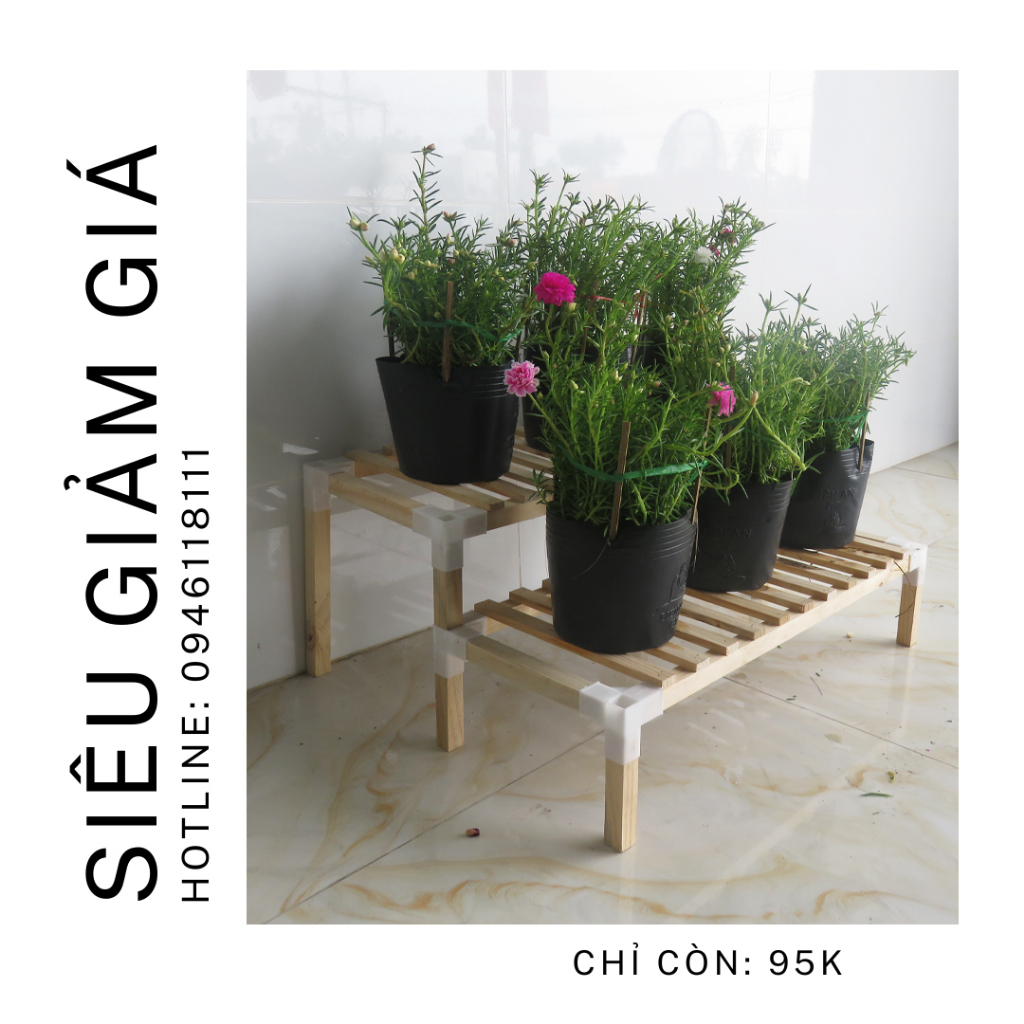 Kệ Để Chậu Hoa, Chậu Cây Cảnh 2 Tầng - Kệ Đa Năng 60x50x25CM - HOÀN TIỀN 100% NÊU KHÔNG HÀI LÒNG