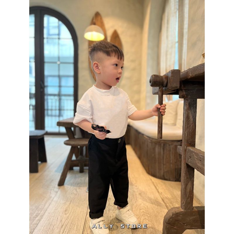 Áo thun trắng cotton cho bé