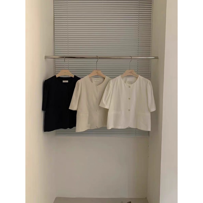 Áo Linen cổ tròn túi ngang 2776 ( XHM ) , full bọc chống bụi