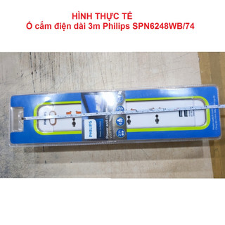 Ổ cắm điện dài 3m Philips SPN6248WB/74  (2 cổng sạc USB)