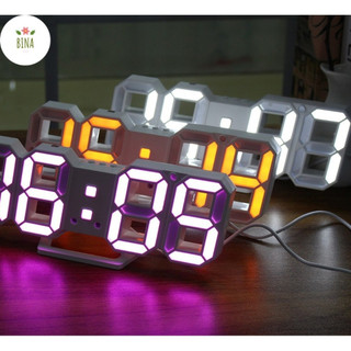Đồng hồ rẻ LED 3D treo tường, để bàn thông minh, đồng hồ kim