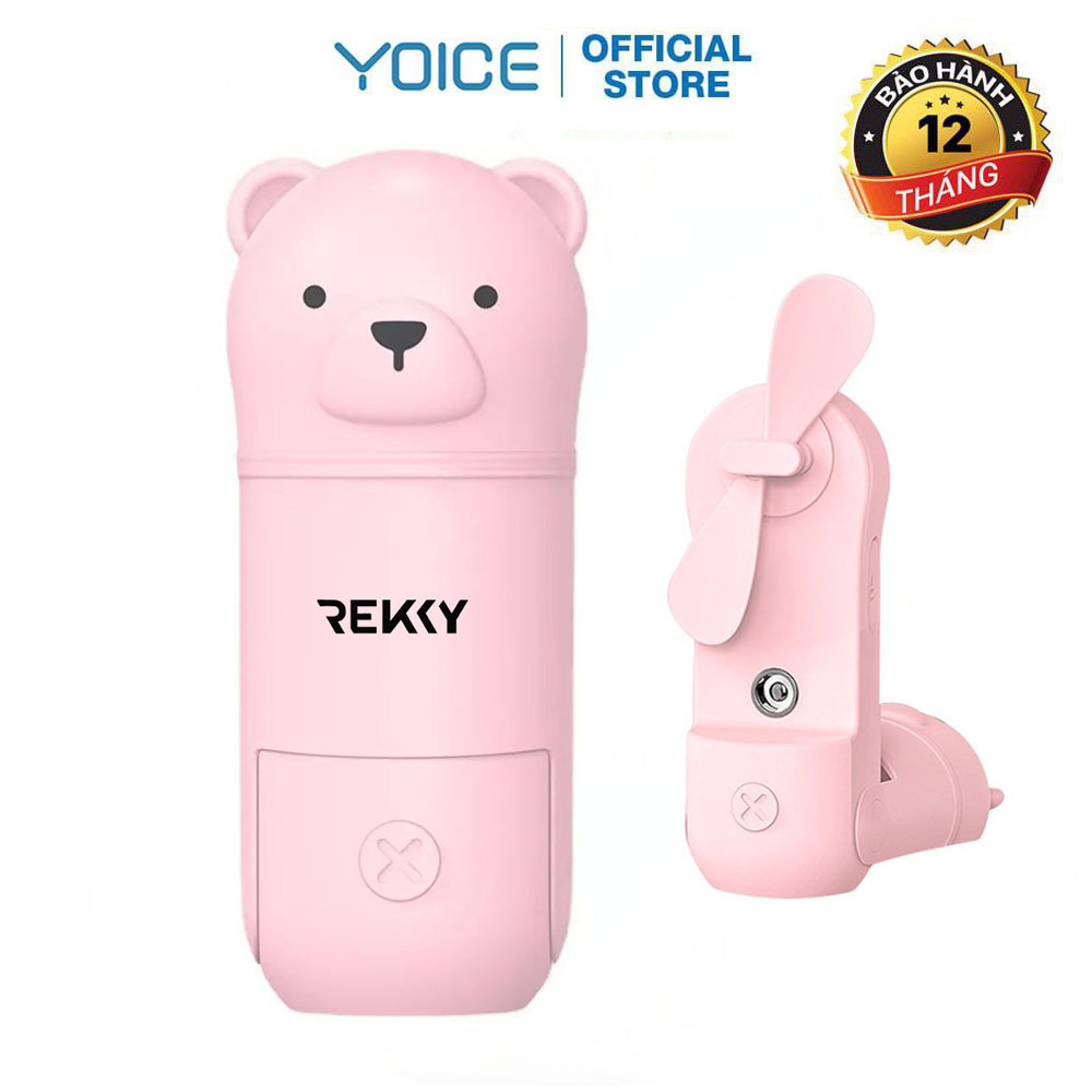 Quạt mini cầm tay hơi nước sạc pin gập gọn REKKY thuận tiện cho di chuyển - LOẠI GẤU CUTE