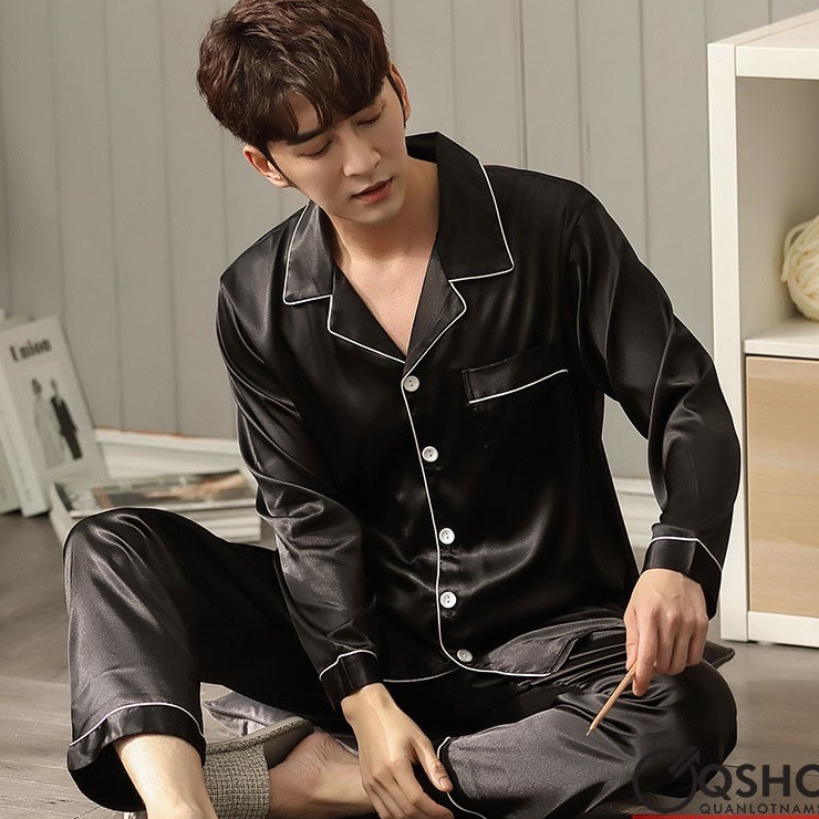Bộ Đồ Ngủ Dài Tay Chất Lụa Bộ Pijama Phù Hợp Cả Nam Và Nữ Siêu Hot G23
