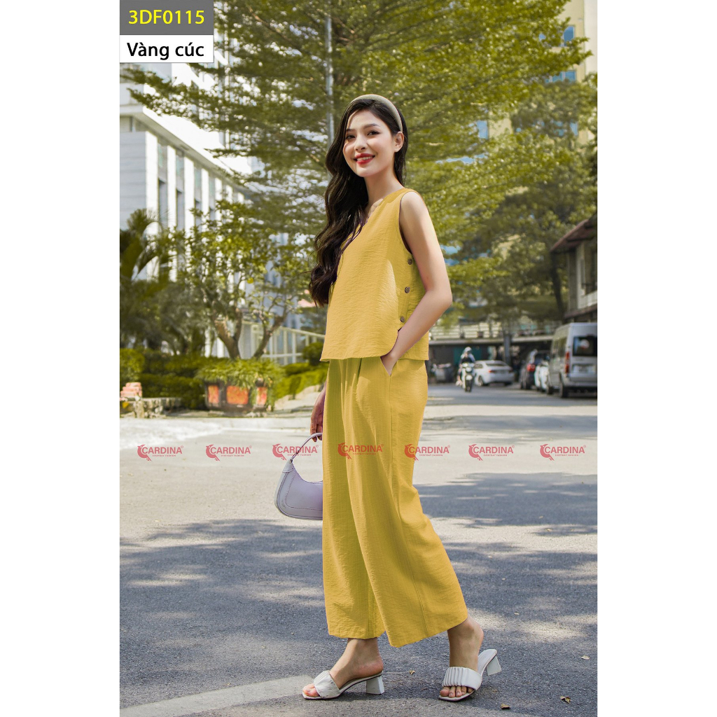Đồ Bộ Nữ 𝐂𝐀𝐑𝐃𝐈𝐍𝐀 Chất Đũi BamBoo Xước Cao Cấp Áo Sát Nách Quần Dài Màu Sắc Tinh Tế 3DF01