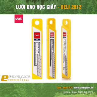 Lưỡi Dao Rọc Giấy Deli 30 độ ( 1 hộp 10 lưỡi )