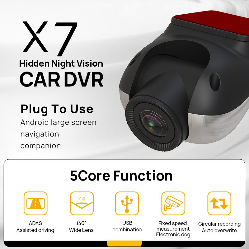 cho màn android ô tô ADAS cam siêu nét quay đêm tốt lưu tốc độ USB Camera hành trình X7pro FullHD1080p Trước + Sau | BigBuy360 - bigbuy360.vn