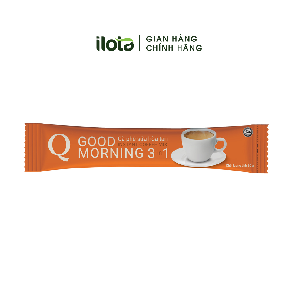 Thùng cà phê sữa hòa tan GOODMORNING Trần Quang uống liền 21 bịch x 24 gói