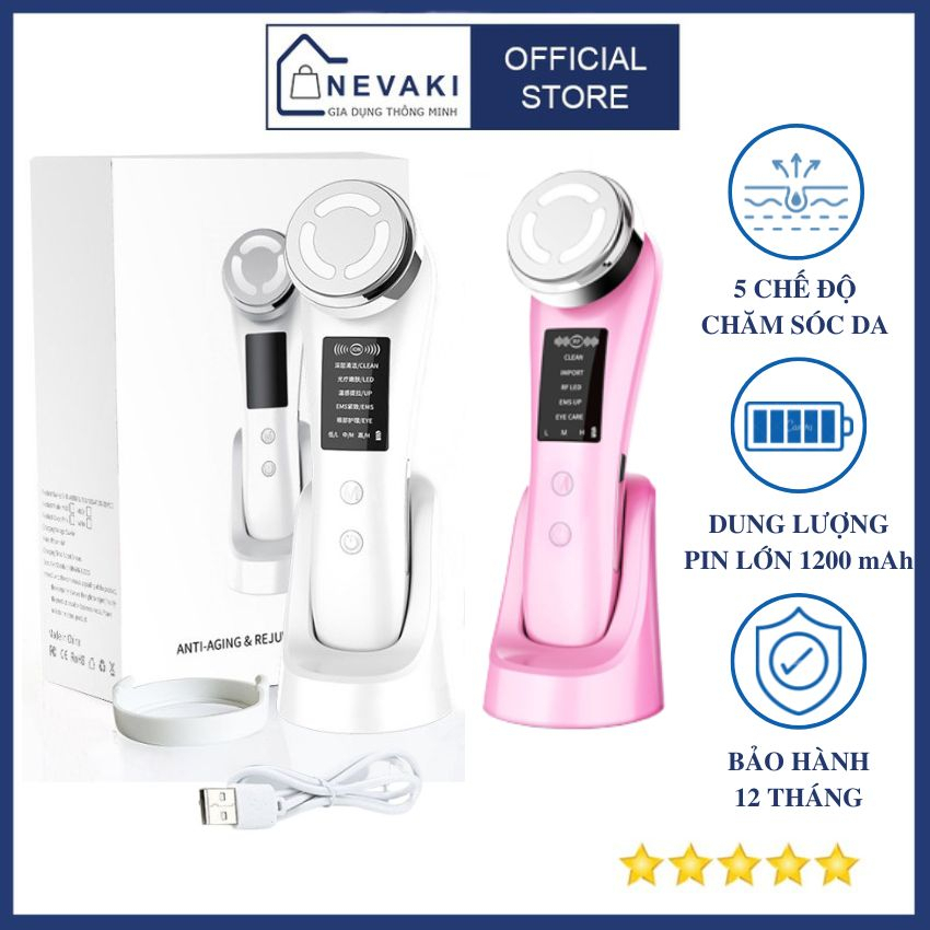 Máy điện di đẩy tinh chất massage mặt Nevaki M80B giúp làm sạch da,nâng cơ đẩy tinh chất,làm trắng sáng da và sạch mụn