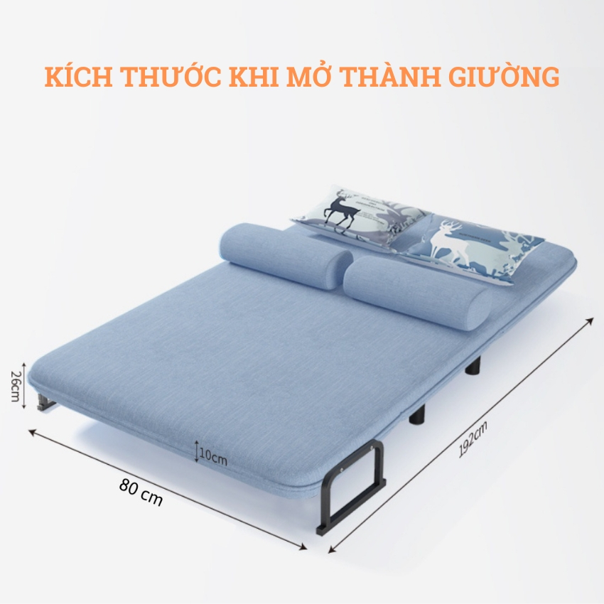 Ghế sofa giường gấp gọn có đệm tay khung thép chắc chắn, Sofa giường gấp có khóa kéo vệ sinh [Miễn phí vận chuyển] | BigBuy360 - bigbuy360.vn