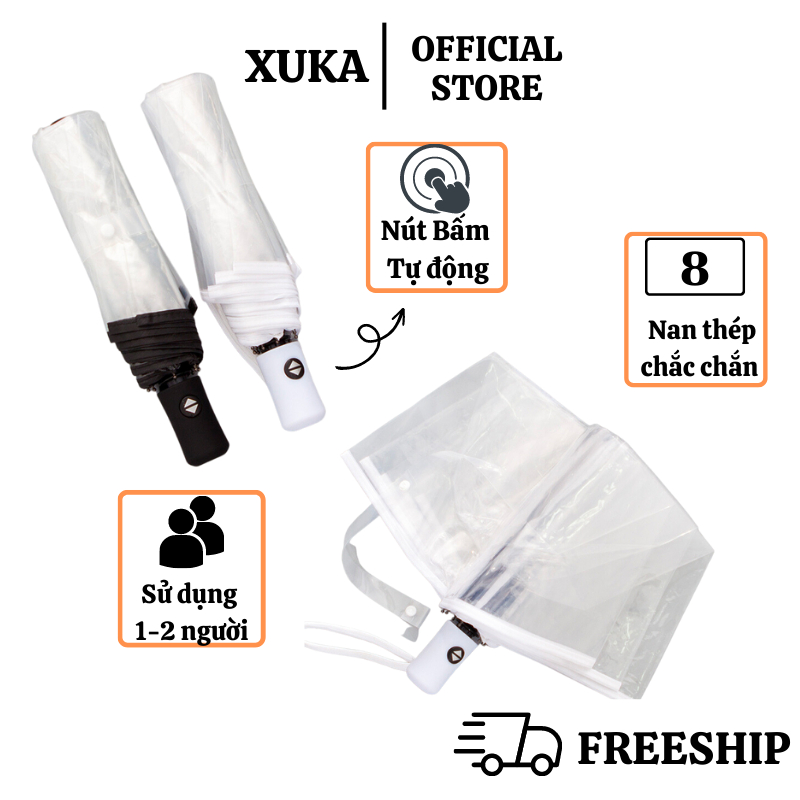 Ô Trong Suốt Xuka 8 Nan Thép Chắc Chắn Đóng Mở Tự Động