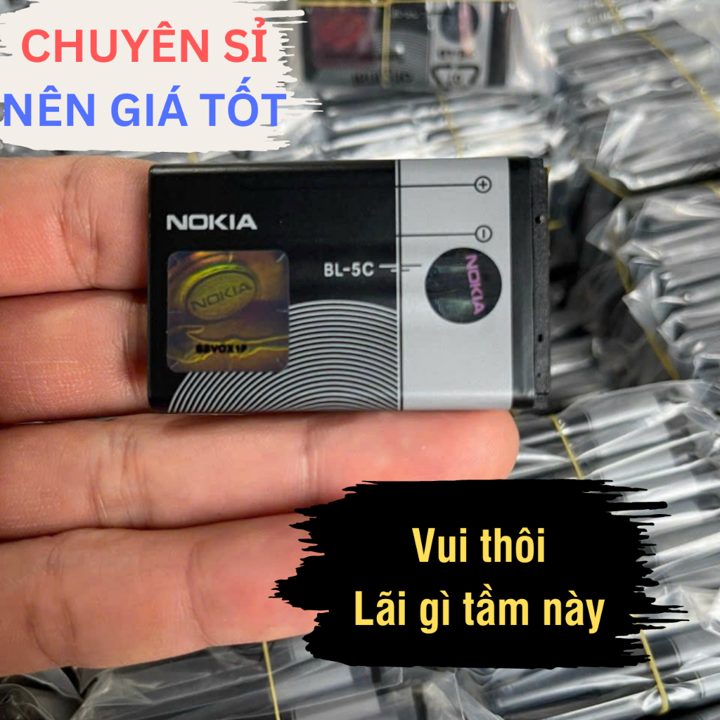 Pin nokia Bl 5C - Pin 3 Gân 2IC Xịn Chống Phù Cho Nokia 1280, 105, 110i...