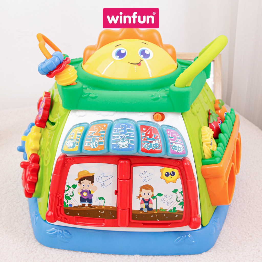 Hộp phát nhạc, khối lập phương đồ chơi khám phá khu vườn trên mây Winfun 0631-NL - cho bé từ 6 tháng trở lên