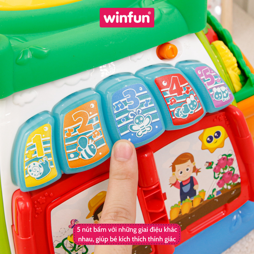 Hộp phát nhạc, khối lập phương đồ chơi khám phá khu vườn trên mây Winfun 0631-NL - cho bé từ 6 tháng trở lên