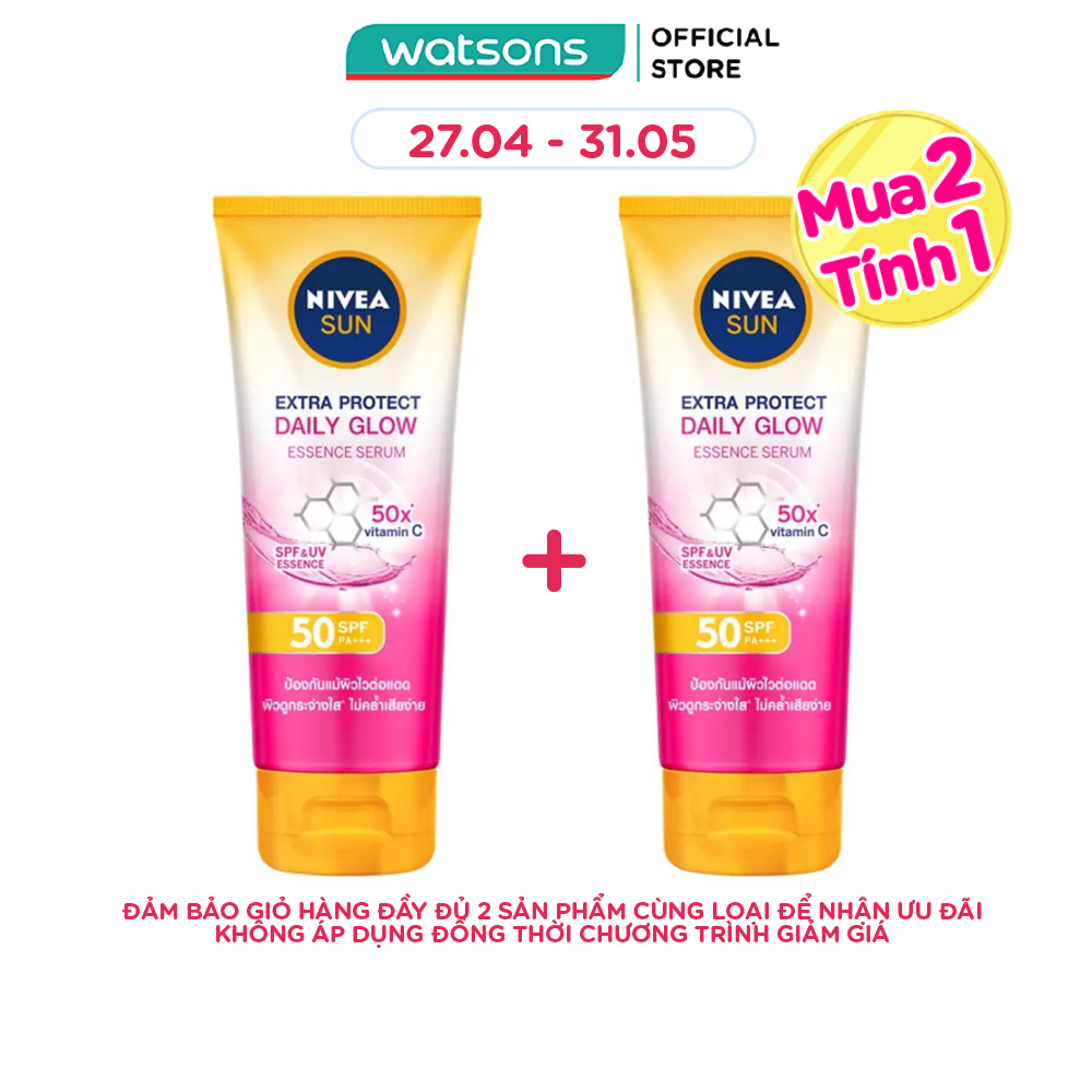 Tinh Chất Chống Nắng Nivea Sáng Mịn Đều Màu Daily Glow SPF50 PA+++ 180ml