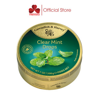 Kẹo trái cây Đức Cavendish & Harvey Clear Mint vị bạc hà - hộp thiếc 200g