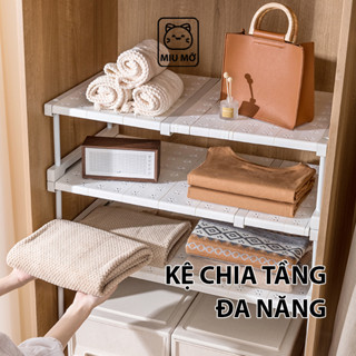 [HÀNG MỚI VỀ] Kệ Chia Tầng Đa Năng Chia Ngăn Tủ Quần Áo, Tủ Bếp, Tùy Chỉnh 88cm, Xếp Chồng Gấp Gọn