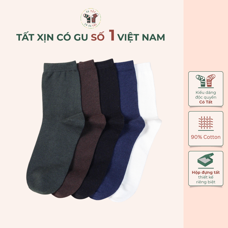Tất Nam Cổ Cao Có Tất Là Có Tất dài 17cm không lộ chân, chất cotton cao cấp dày mịn_ CLASSIC
