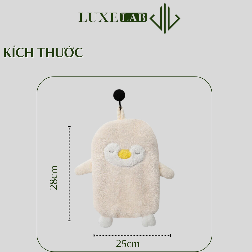 Khăn Lau Tay Nhà Bếp Thấm Hút Tốt, Nhanh Khô Hình Chim Cánh Cụt Xinh Xắn LUXELAB 11478